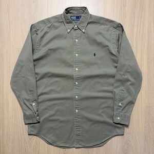 Vintage Polo Ralph Lauren Pony Long Sleeve Buttonup Shirt Mens Small Moss Green